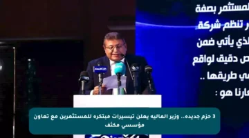 3 حزم جديدة.. وزير المالية يعلن تيسيرات مبتكرة للمستثمرين مع تعاون مؤسسي مكثف